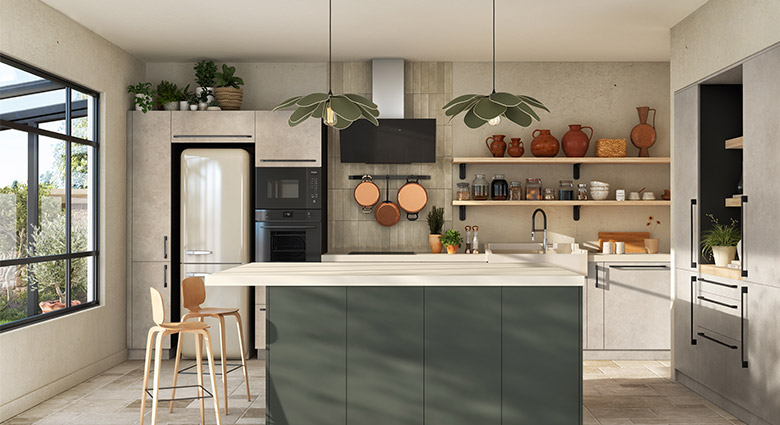 Harmonie d'une Cuisine Minérale et Bohème Chic