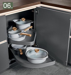 meuble angle 2 plateaux tournants