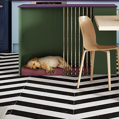 niche pour chien integree cuisine