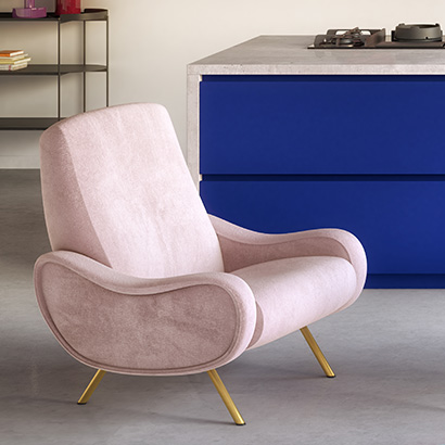 fauteuil retro en velours