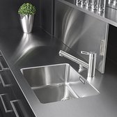 Plan de Travail et Crédence Intégrés en Inox Brossé Ultra-Moderne