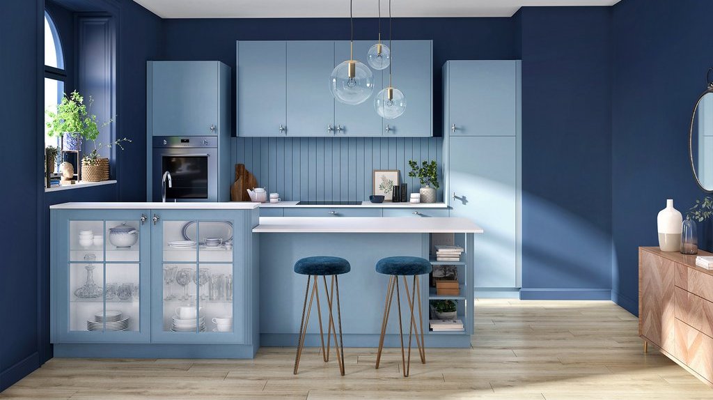 cuisine bleu style vintage