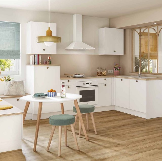 cuisine blanche et bois