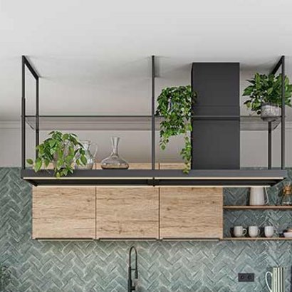 cuisine nueva et sa hotte decorative 