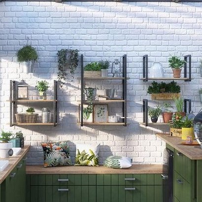 cuisine juliette et ses etageres decoratives ouvertes