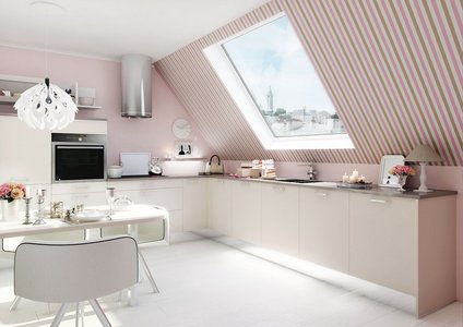 cuisine design blanc et rose jennifer