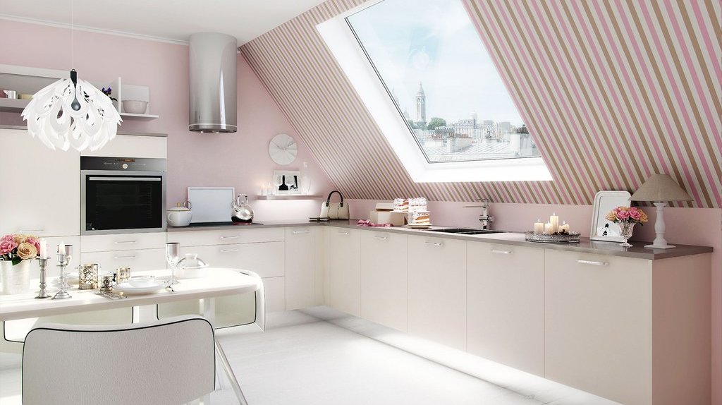 cuisine blanc et rose jennier