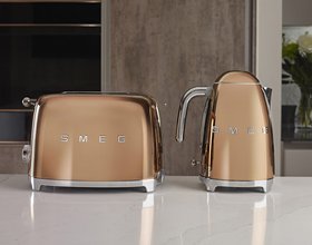 Bouilloire et toaster cuisine Smeg laiton