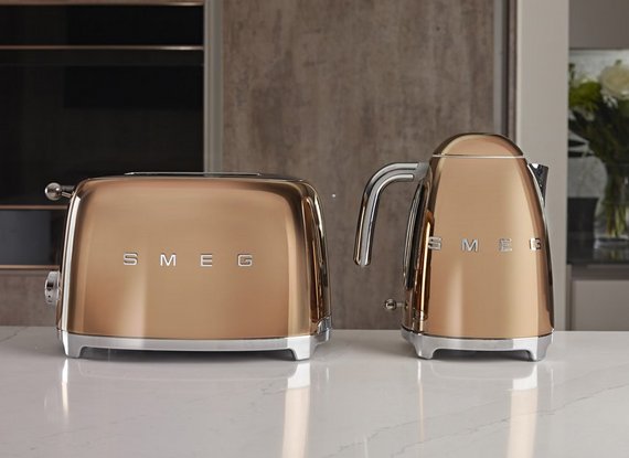 Bouilloire et toaster cuisine Smeg laiton