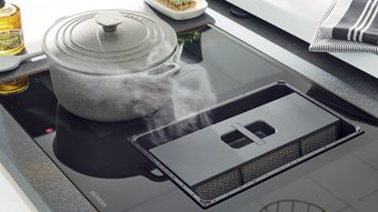 Système d'aspiration cuisine intégré table cuisson