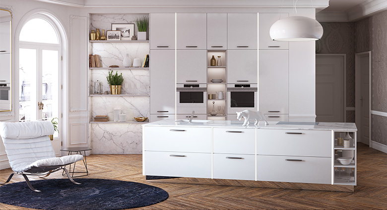 cuisine blanche avec ilot