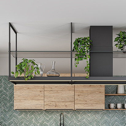 cuisine nueva et sa hotte decorative 