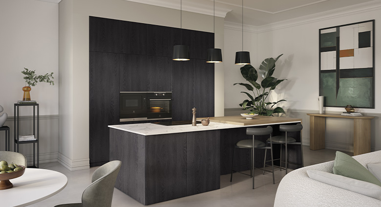 Cuisine noir et bois le duo parfait